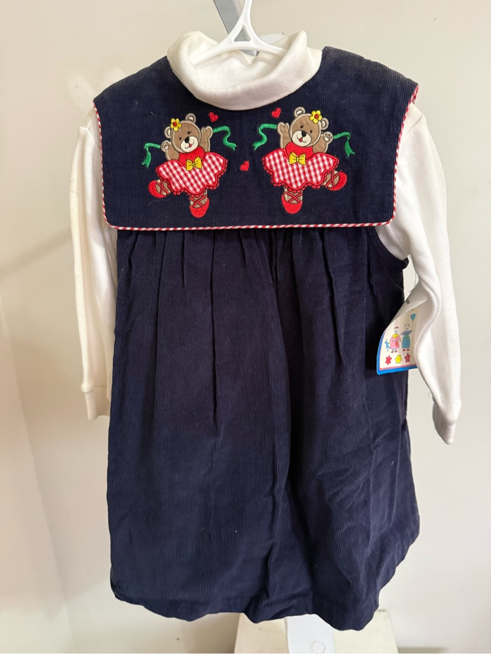 Vintage NWT Samara Teddy Bear Pinafore Jumper